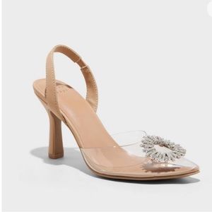 Women's Misty Slingback Heels - A New Day™ Clear 11